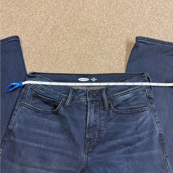 Old Navy: Men's Dark Blue Wash Built In Tough Slim Denim Jeans, Size 29 x 30 - Picture 5 of 8